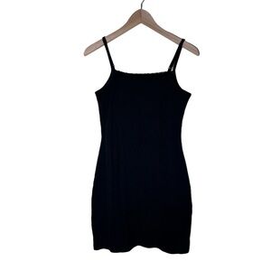 Aerie Black Lace Trim Spaghetti Strap Slip Dress size M